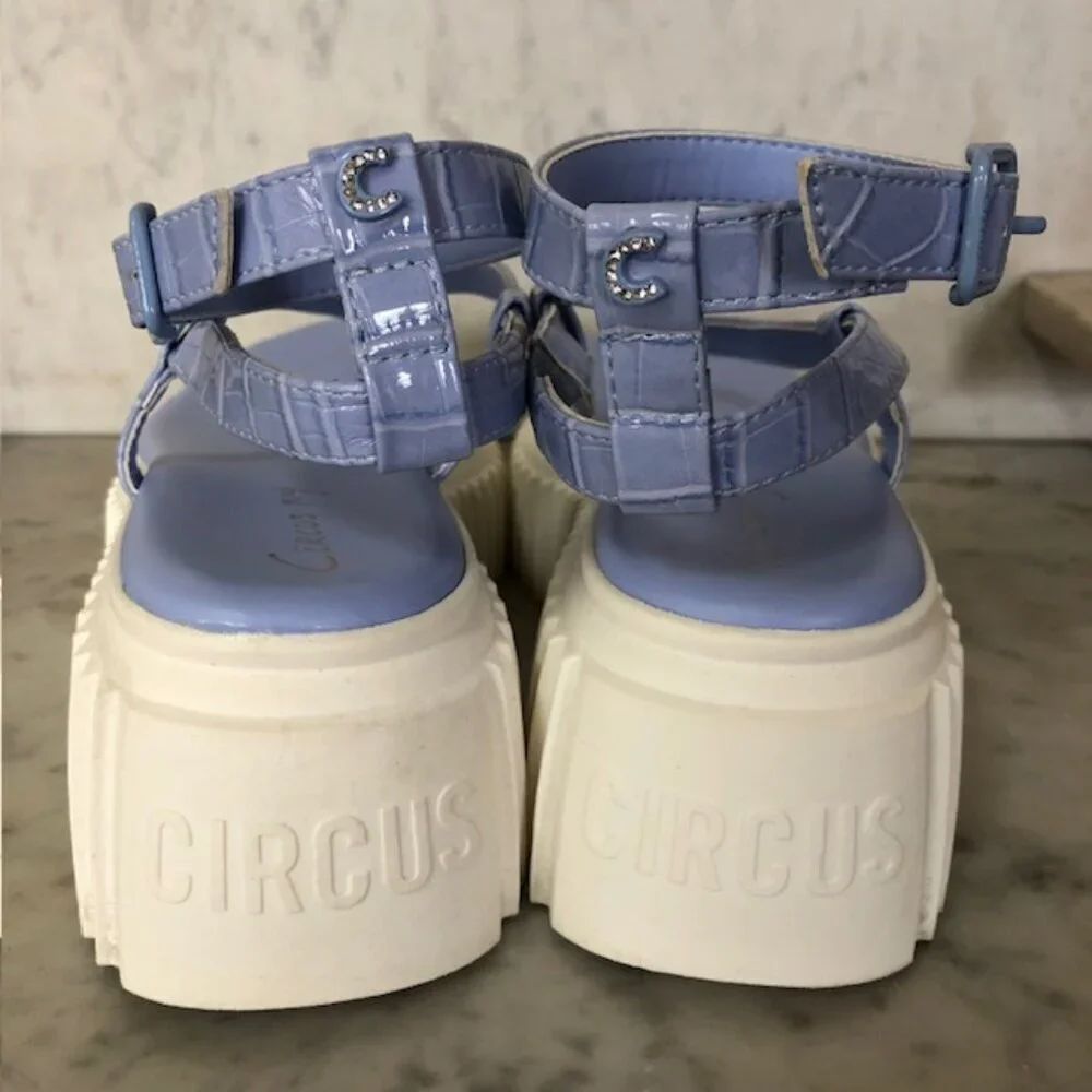 SAM EDELMAN Circus NY Elana Platform Thong Sandal Periwinkle 9.5B